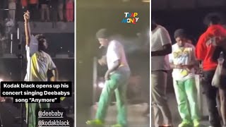 Kodak Black opens up his concert Singing Deebaby’s song “Anymore”