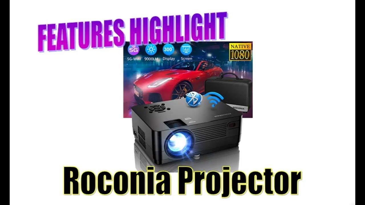Roconia 9000LM Full HD Movie Projector, Roconia Native 1080P WiFi