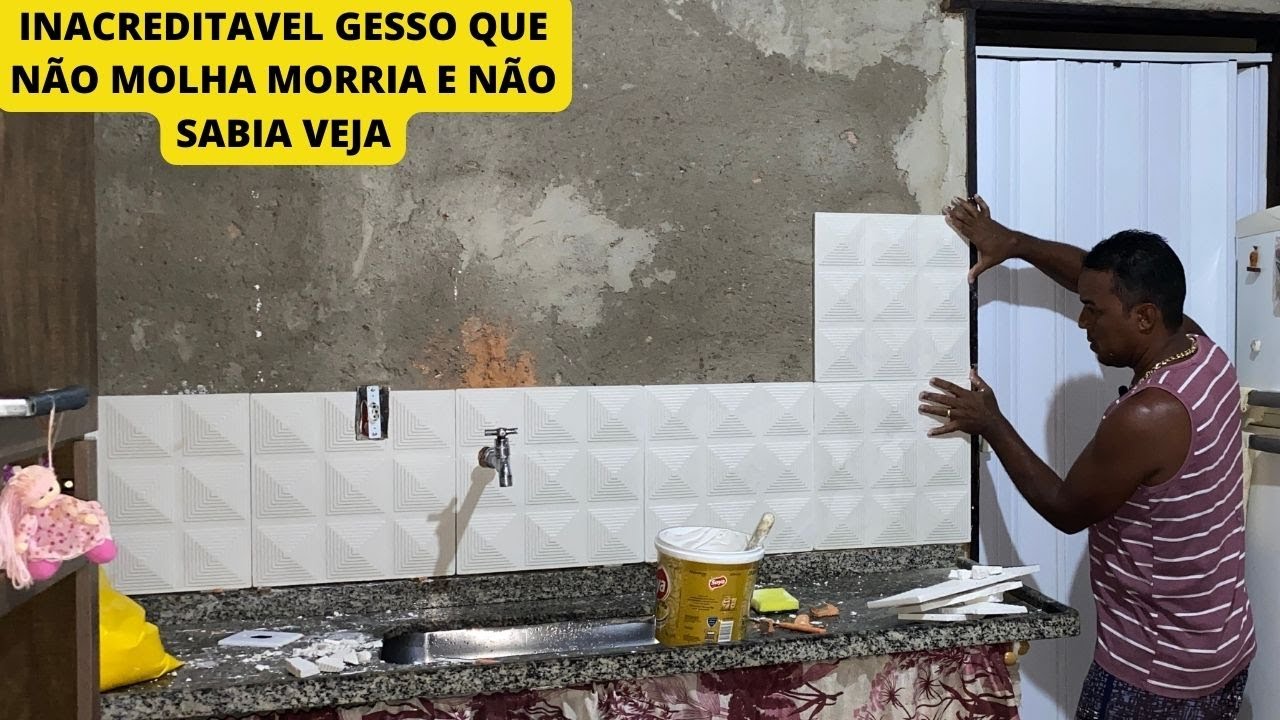 GENIAL CHEGOU A HORA DE APRENDER FAZER GESSO QUE NÃO MOLHA  NA PAREDE DA COZINHA VEJA VAI SER FEBRE