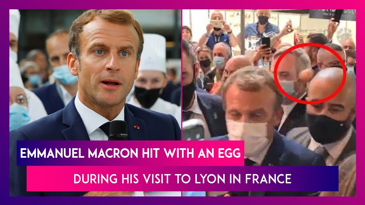 Emmanuel Macron Hit With An Egg During His Visit To Lyon In France