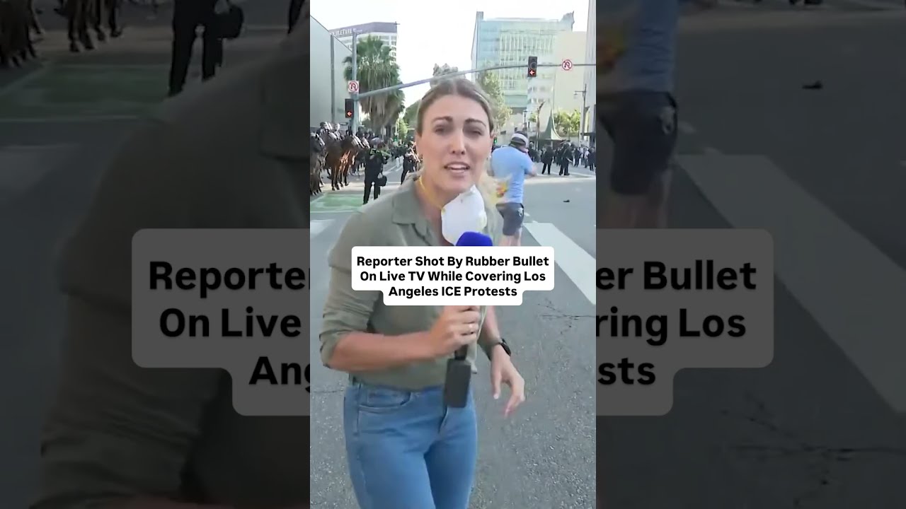 Reporter Shot By Rubber Bullet On Live TV While Covering Los Angeles ICE Protests