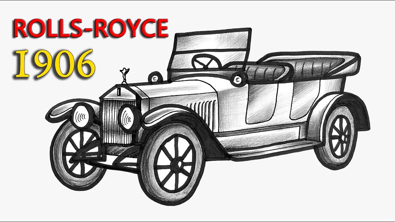 How to Draw the 1906 Rolls Royce Silver Ghost – Classic Luxury Car Drawing Tutorial