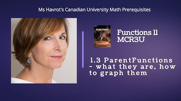 Functions 1.3 (Nelson)  Parent Functions; what are they, how to graph them