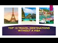 Top 10 travel destinations without needing a Visa