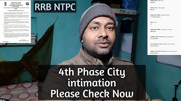 RRB NTPC 🔥🔥🔥 Finally 4th Phase CBT 1 City intimation link activated