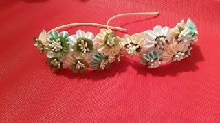 Украшение для волос из лент канзаши KANZASHI✔ Marine DIY  Guloyan✔