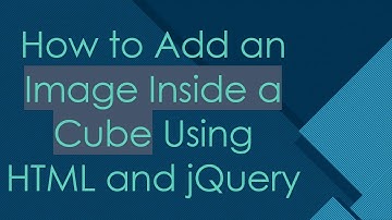 How to Add an Image Inside a Cube Using HTML and jQuery