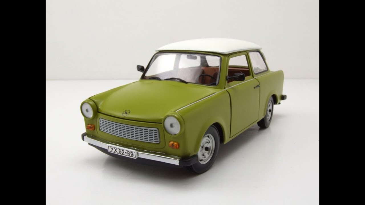 Voiture Miniature Sunstar 1:18 - Trabant 601 (1964) Verte Et Blanche - Neuf