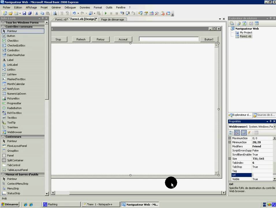 Tutoriel WebBrowser - Visual Basic 2008 - YouTube