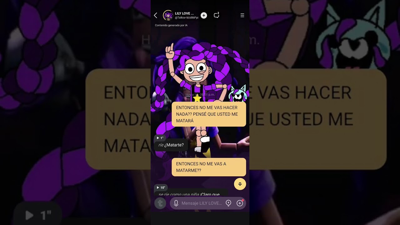 .... Lily love Braids me va a matar a Axel o sea yo en Talkie parte 3 