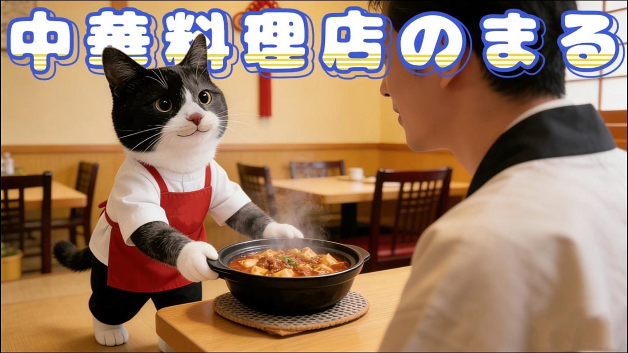 いらっしゃいませ！今日は中華料理店バイトのまるの一日に密着！🐱🥟