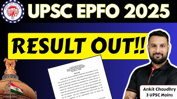EPFO 2025 RESULT OUT | UPSC EPFO APFC/EO 2025  RESULT DECLARED | By Ankit Chaudhary Sir