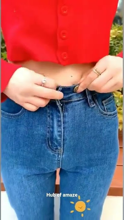 It doesn't matter if the pants are too big try this waist buttonuckle✨✨ #pant p#shorts #waistbutton.