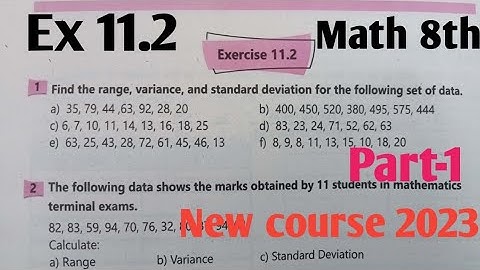 Exercise 11.2 Class 8th Math kpk and ptb New course 2023 p-1| Math 8th unit 11 Data Management
