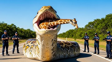 Brave Rescuers Save Innocent Mother Giraffe From Attack Of Giant Burmese Python