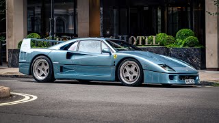 UNIQUE BLU HYPERION Ferrari F40 Driving in London!!