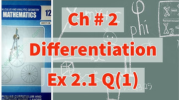 Ch 2 - Differentiation-  Exercise 2.1 Question 1 - 12th Class Math- Smart Syllabus