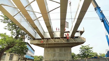 Launching of six 36 m Steel Girders for Road Over Bridge in lieu of LC-88 on the #WDFC