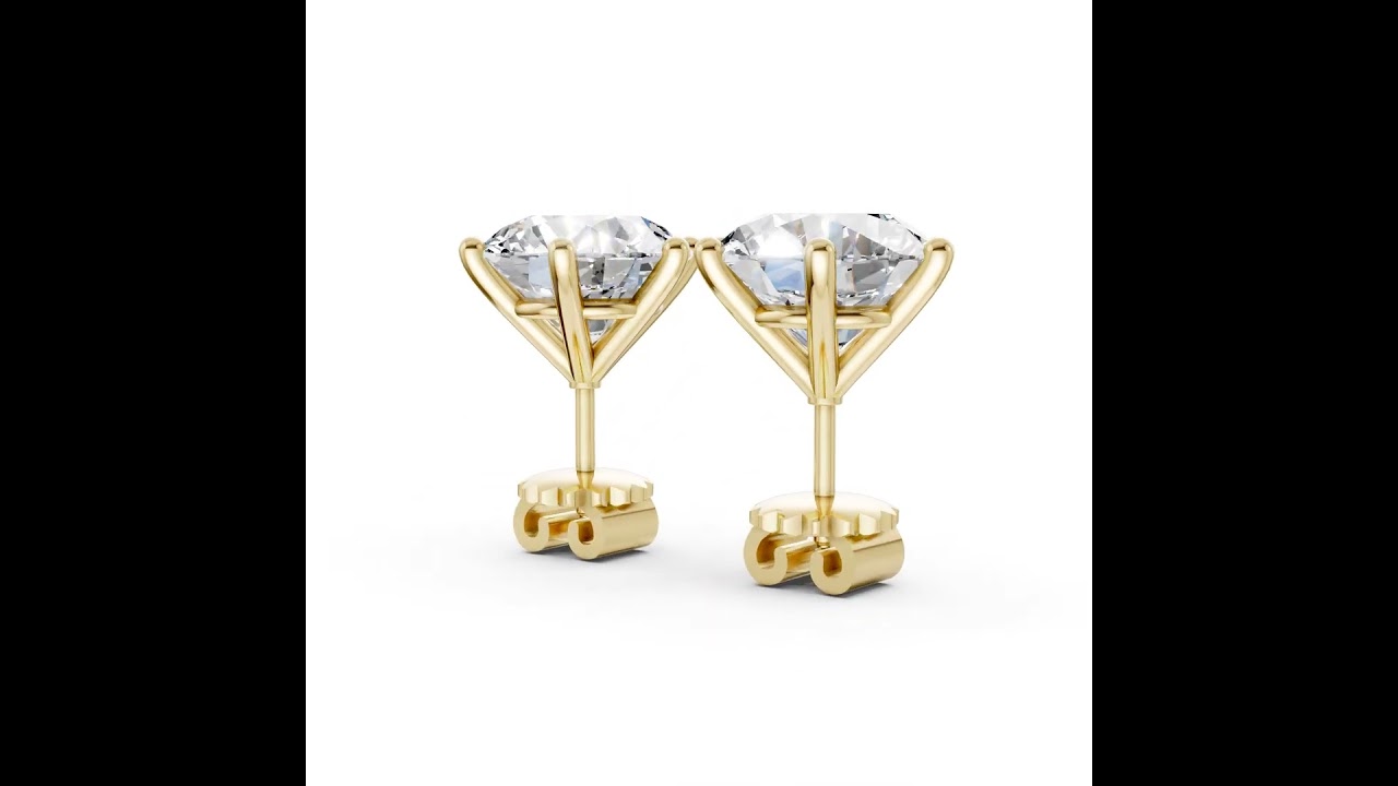 Round Brilliant Cut  Diamond Stud Earrings