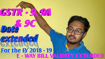 GST annual return and GSTR  - 9C for the F.Y 2018 - 19 Due date extended & E-way bill validity