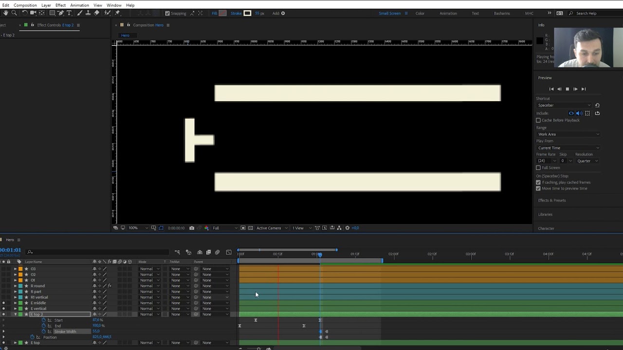 Glitch Text Animation In Adobe After Effects : E letter animation - YouTube