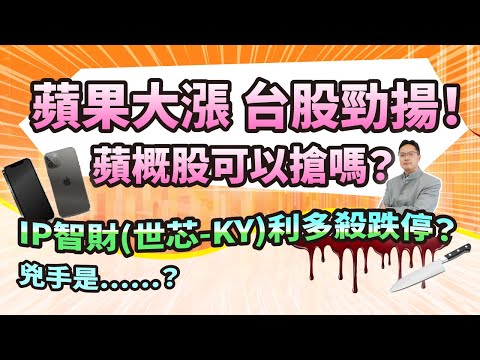 高憲容【操盤高手】蘋果大漲！IP智財（世芯-KY）利多殺跌停！ 蘋概股可以搶嗎？20240506