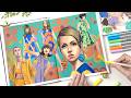 How I Practice Gouache Portrait Painting｜Capturing the 1960s Fashion Style｜Twiggy｜Painting Faces thumbnail