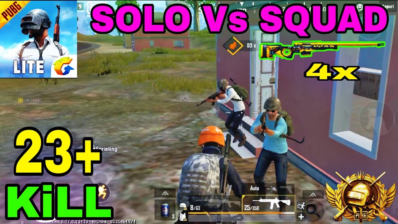 Pubg Mobile Lite 23 Kill Solo Vs SQUAD full Rush gameplay || RT BAAGHI ...