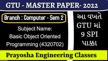 #gtu  MASTER PAPER GTU EXAM -2022 | Basic Object Oriented Programming (4320702)