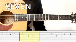 JungKook - Seven (Easy Guitar Tutorial Tabs)