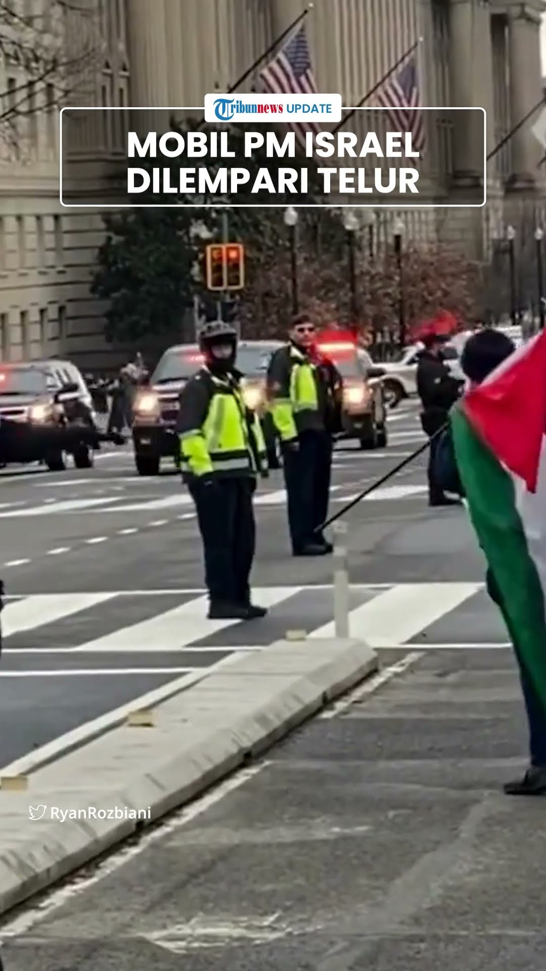 Mobil PM Israel Dilempari Telur dan Cairan Merah di AS, Pembela Palestina 'Dongkol' dengan Netanyahu