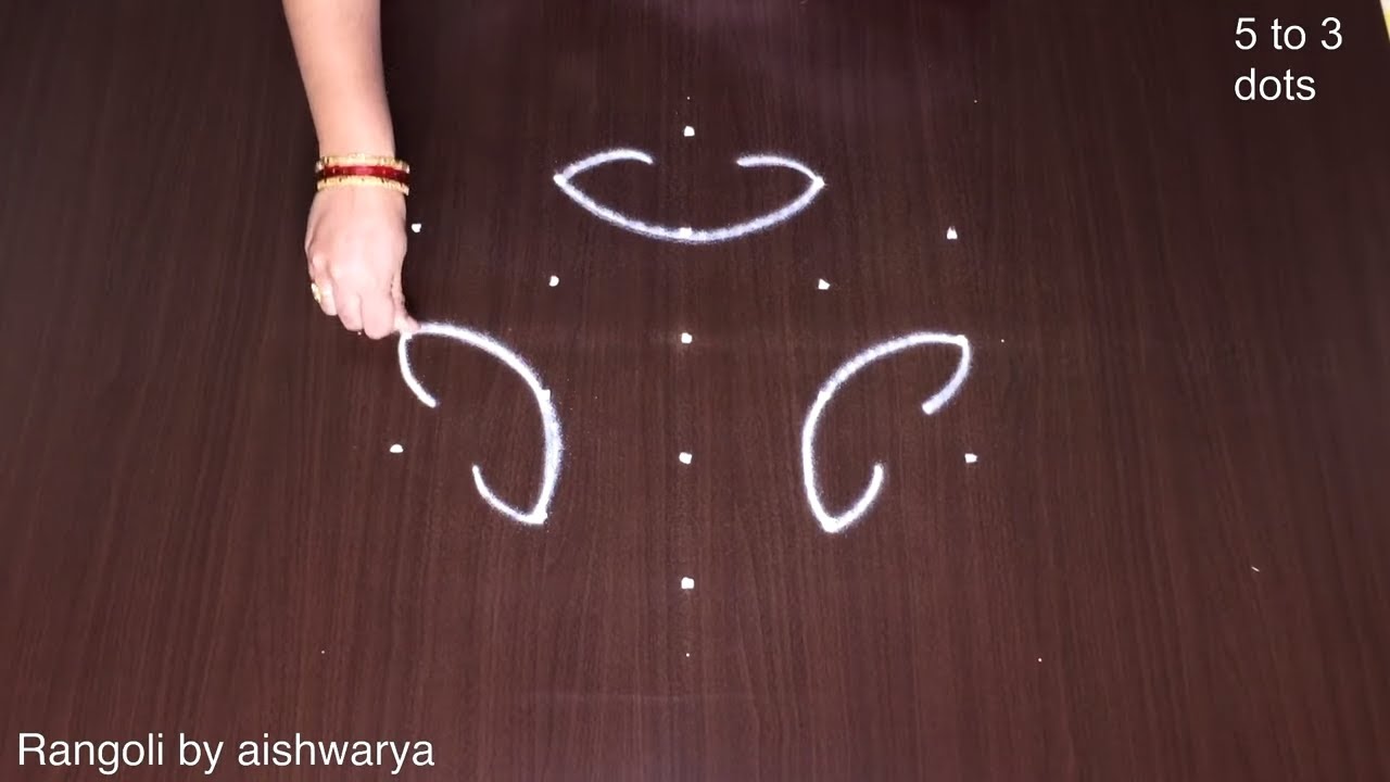 Easy Shangu Kolam Vinayakar Rangoli Designs
