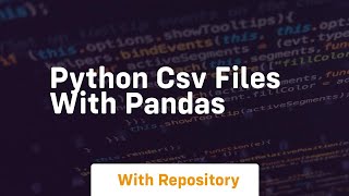 python csv files with pandas