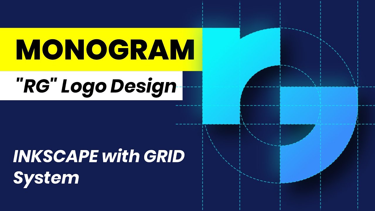 Monogram RG Letter Logo Design with Grid System - Vector SVG