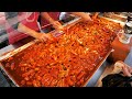 "추석, 설날" 연휴에만 사용하는 초대형 철판 떡볶이, 영주 랜떡 분식, 쌀떡볶이 /Extra large teppanyaki tteokbokki  Korean street food