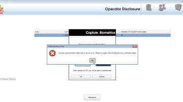 Operator authentication failed due to server error. Client DistributionKey varification failed 180-1