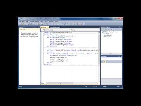 Visual Basic 2010 - Transparent Tabs