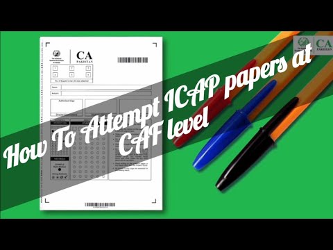 How To Attempt CA papers at CAF Level Full procedure. #icappakistan ...