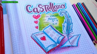 COMO DIBUJAR PORTADA de CASTELLANO - Spanish cover