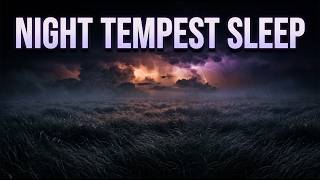 Field Storm Sleep Sounds | Howling Wind Open Field | Dark Screen Wind and Rain | Fall Asleep Fast