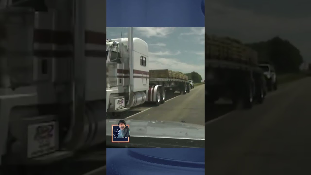 Truck vs police car and spike strips 
