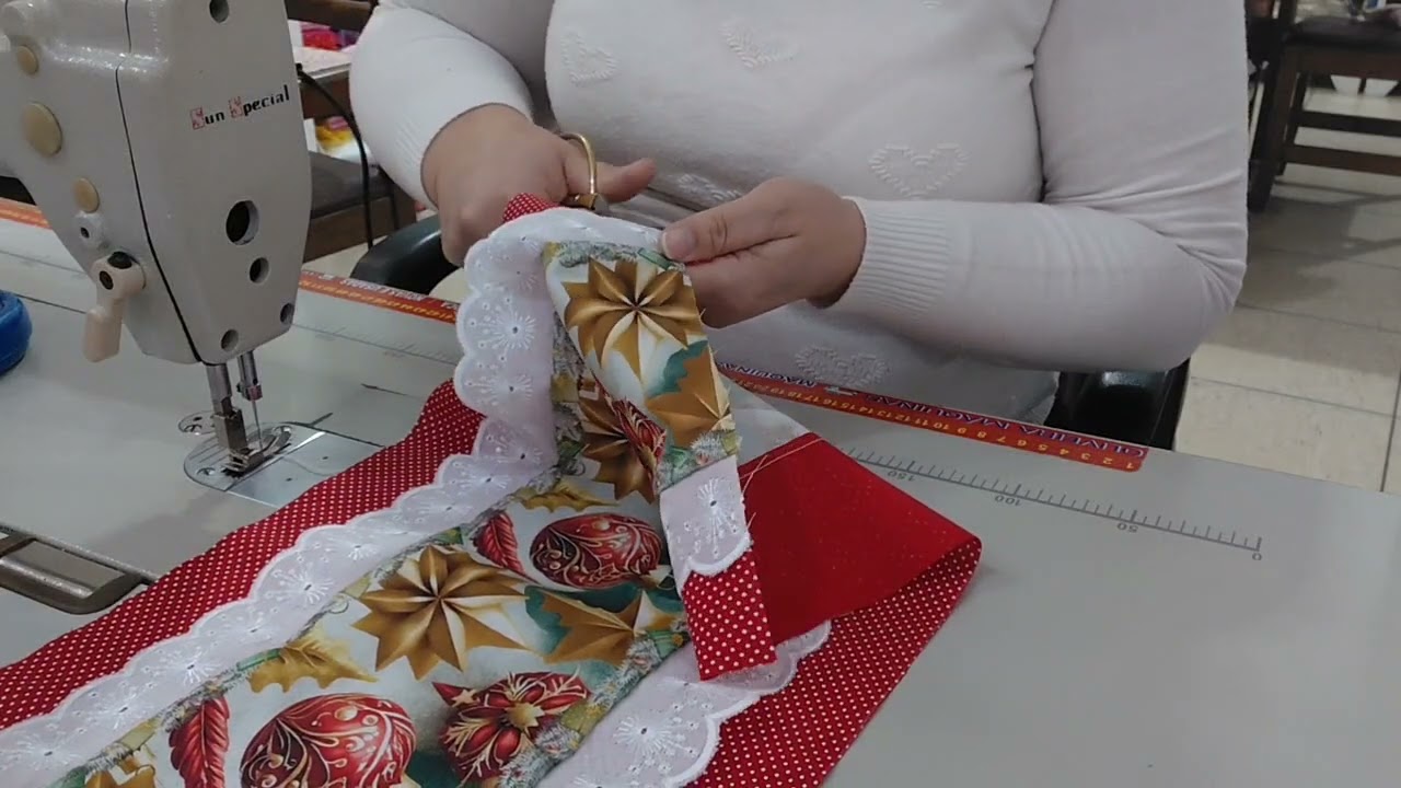 Pano de prato - Natal - aula bônus do nosso Desafio da Costura Criativa
