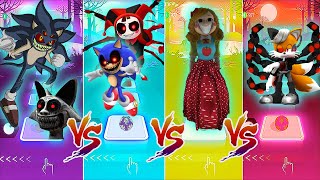 Demon Sonic EXE Zoonomaly vs Pomni Monster vs Miss Delight vs Tails Nine EXE Tiles Hop