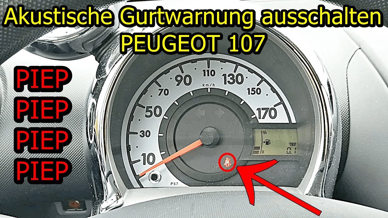 Gurtwarner deaktivieren / aktivieren Peugeot 107 Anleitung ( How To Disable Seatbelt Alarm ) 😱