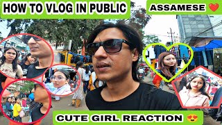 First Vlog In Public Reaction Cute Girl Reaction Crazy Girl Reaction 