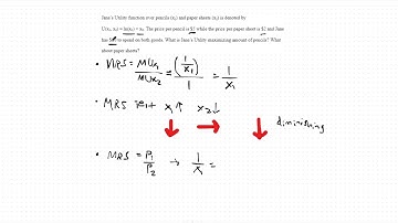 Quasi-Linear Utility Maximization with Diminishing MRS: - ECON 10A