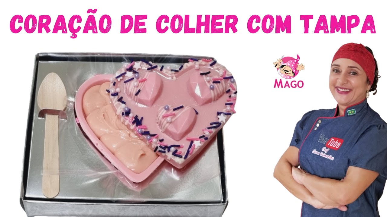 PARA O DIA DOS NAMORADOS! CORAÇÃO DE COLHER COM TAMPA (Aula Mago)