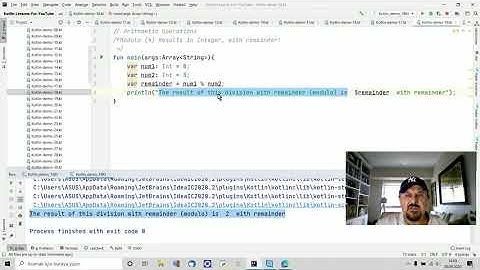 Kotlin Dersleri Türkçe Anlatımlı -IntelliJ IDEA üzerinde - Operators Ders : 3 file 015  030