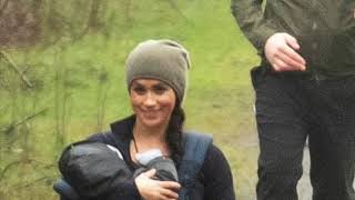 Smiling Meghan Markle takes Archie for Walk in Woods