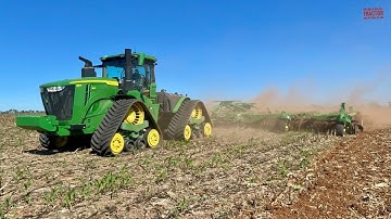 JOHN DEERE 9RX 640 Tractor and 49.6 ft 2660 VT Working on Tillage